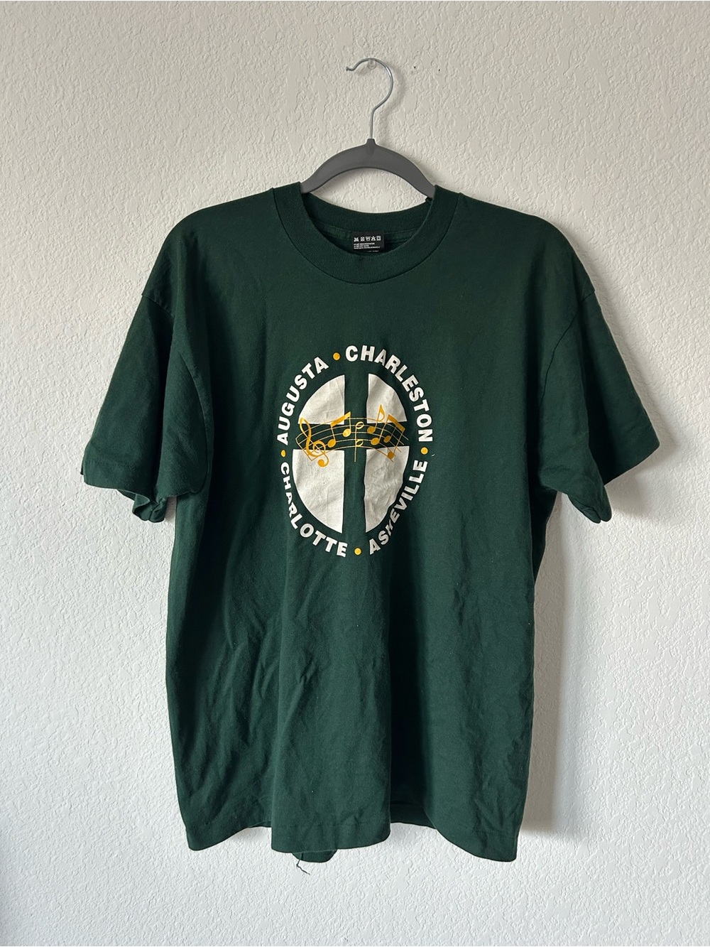 Vintage 90s BEST Fruit of the Loom 10th Anniversary Tour Graphic Tee Green XL